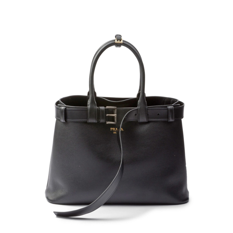 Prada Large Belted Leather Handbag