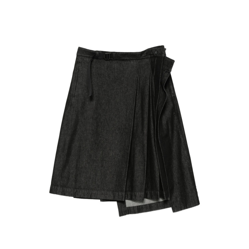 Y-3 Asymmetric Pleated Midi Skirt
