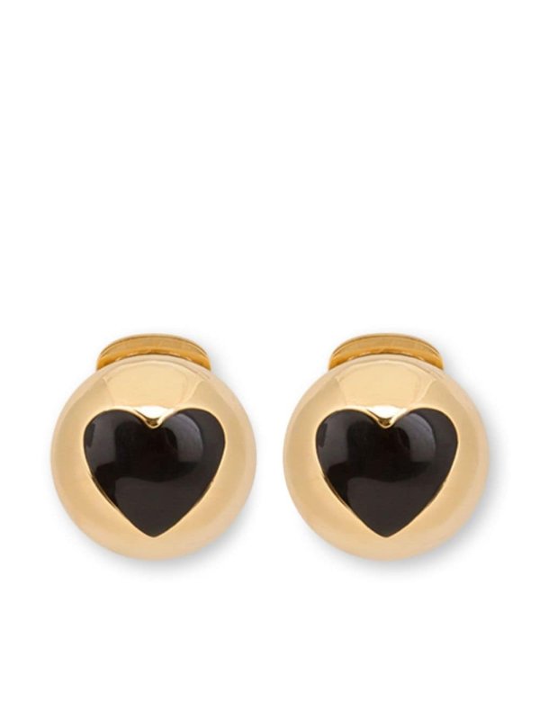 heart-print stud earrings