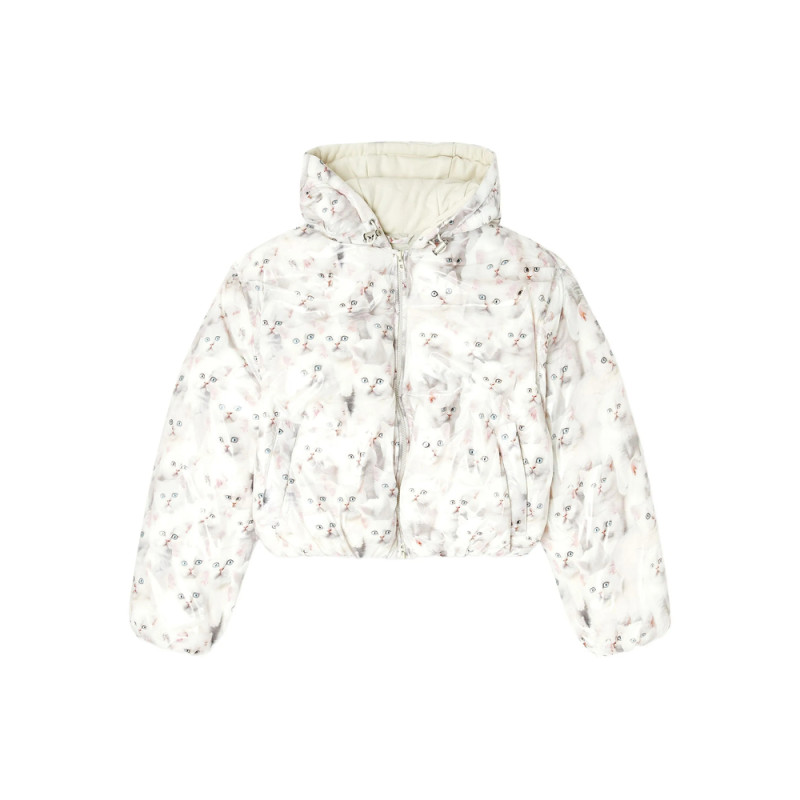 Diesel Kitten-print Hooded Puffer Jacket