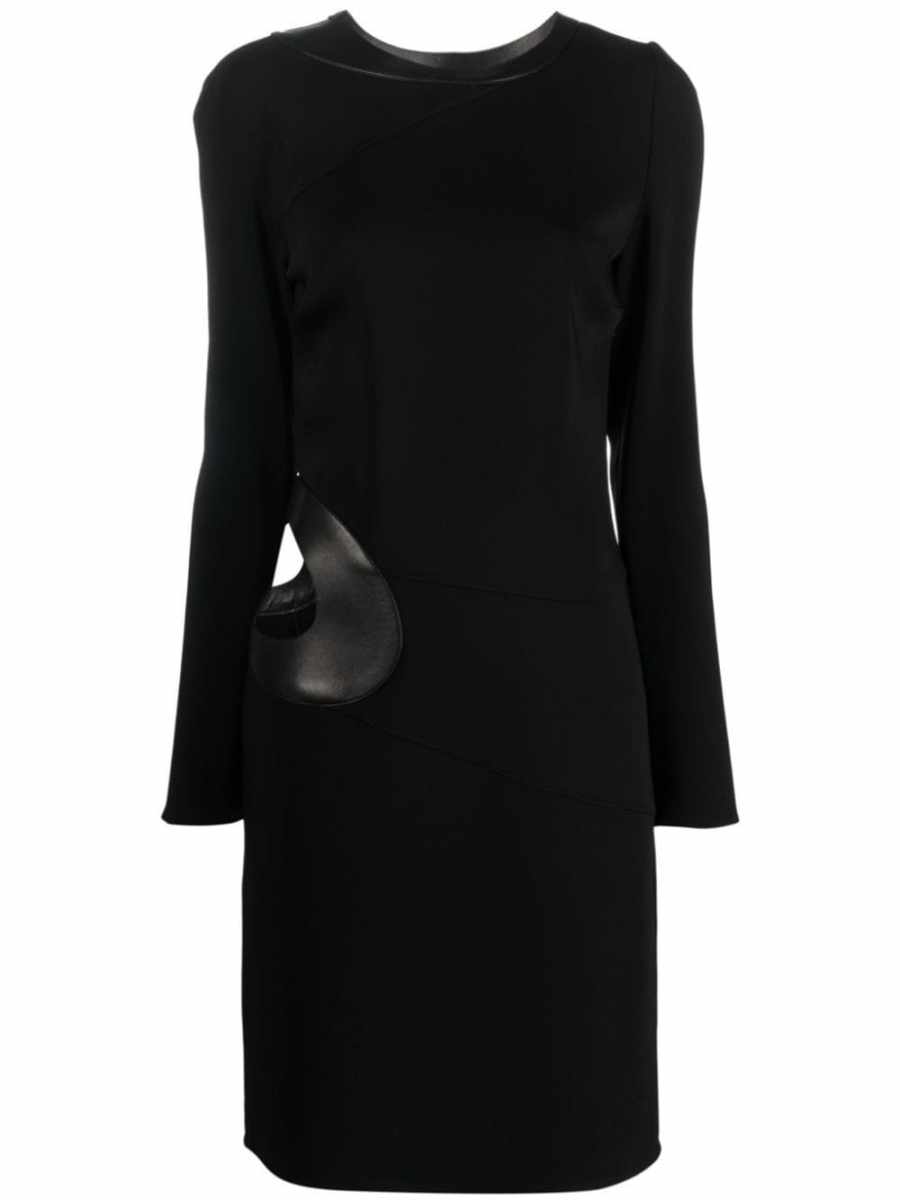 cut-out long-sleeved dress
