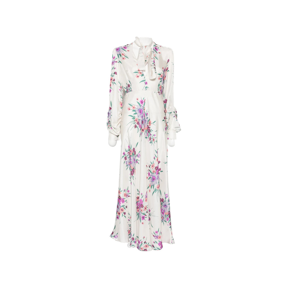 Raquel Diniz Valerie Floral-print Tie-neck Maxi Dress