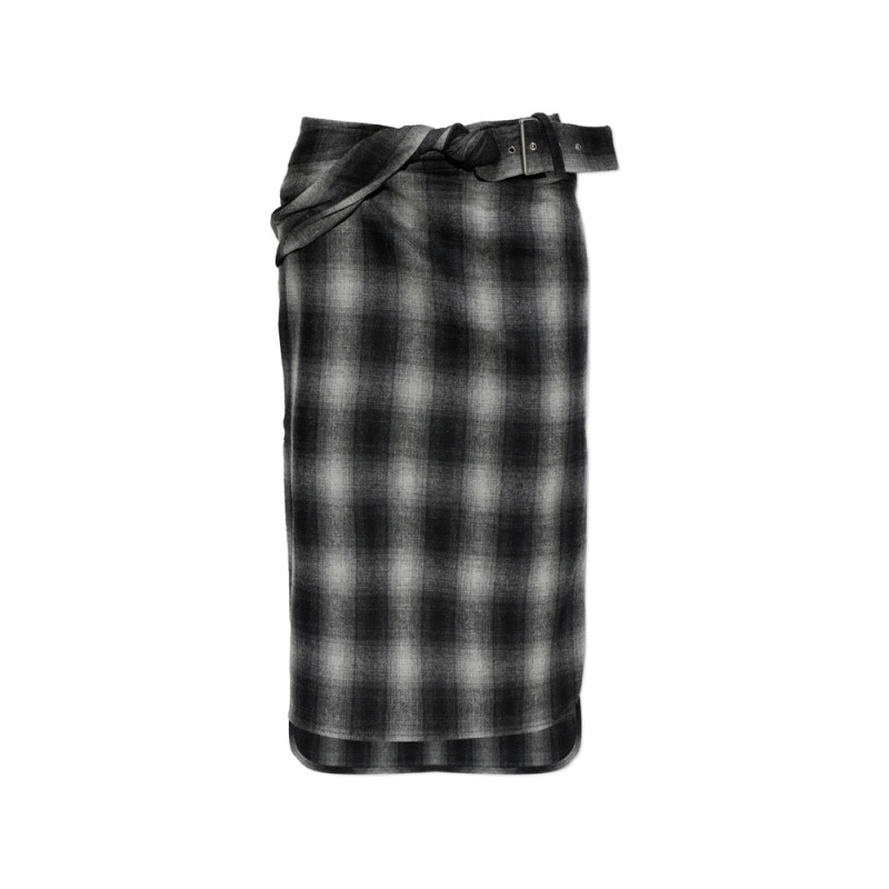 Iro Nylane Check Belted Midi Skirt