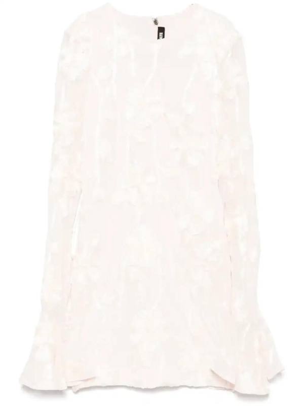 floral-mesh mini dress