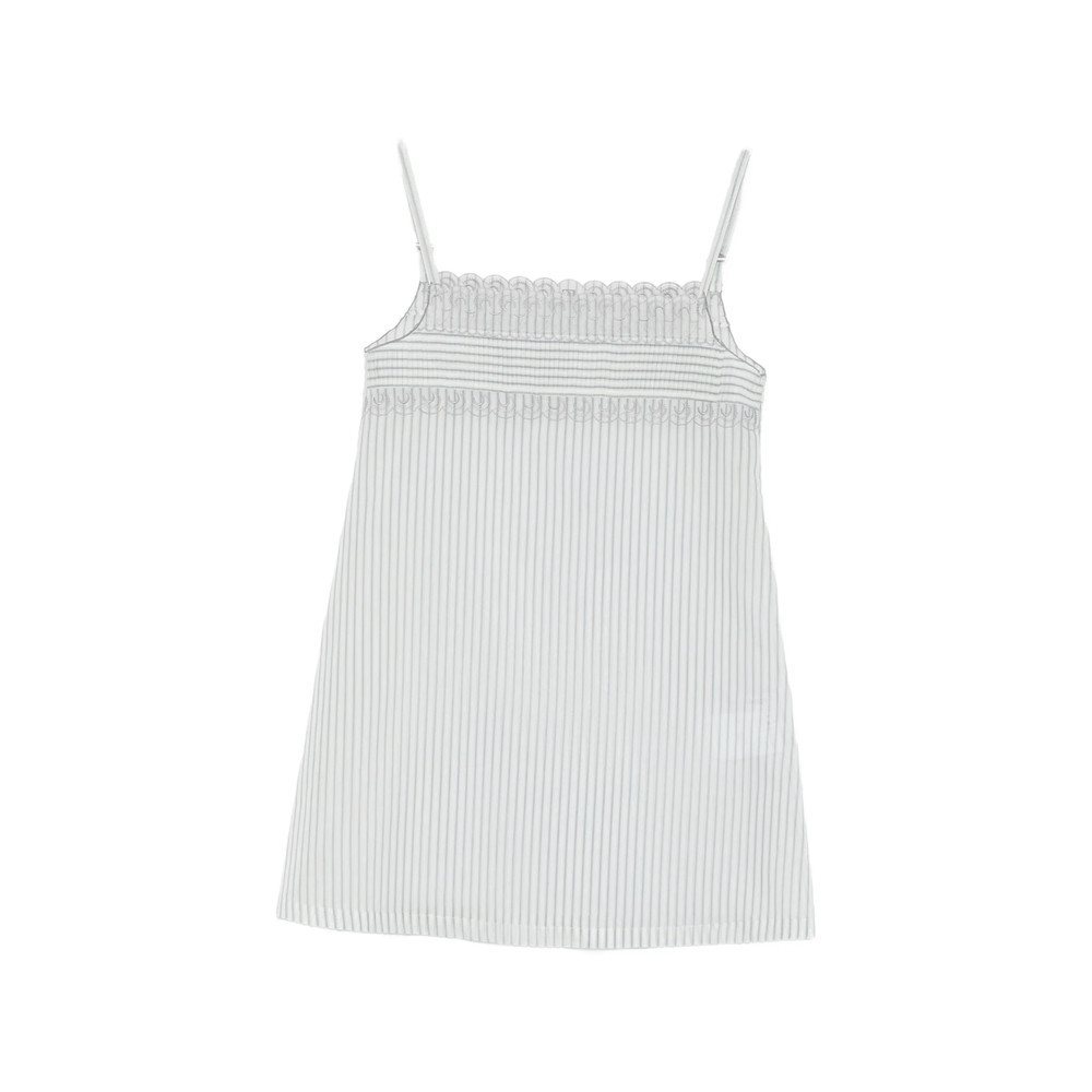 Low Classic Striped Lace Mini Dress