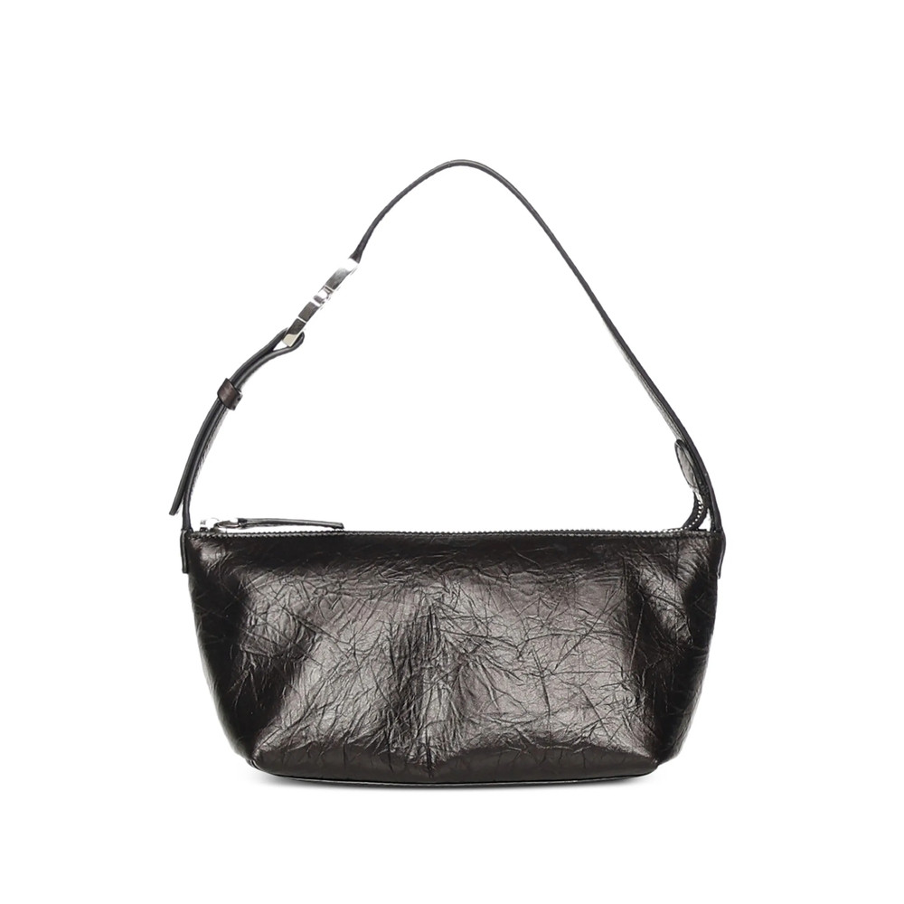 Fendi Vanity Pouch Small Crackled Black Leather Bag
