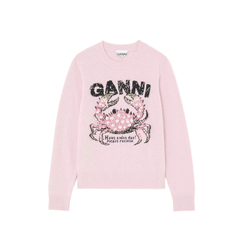 Ganni Crab-intarsia Sweater