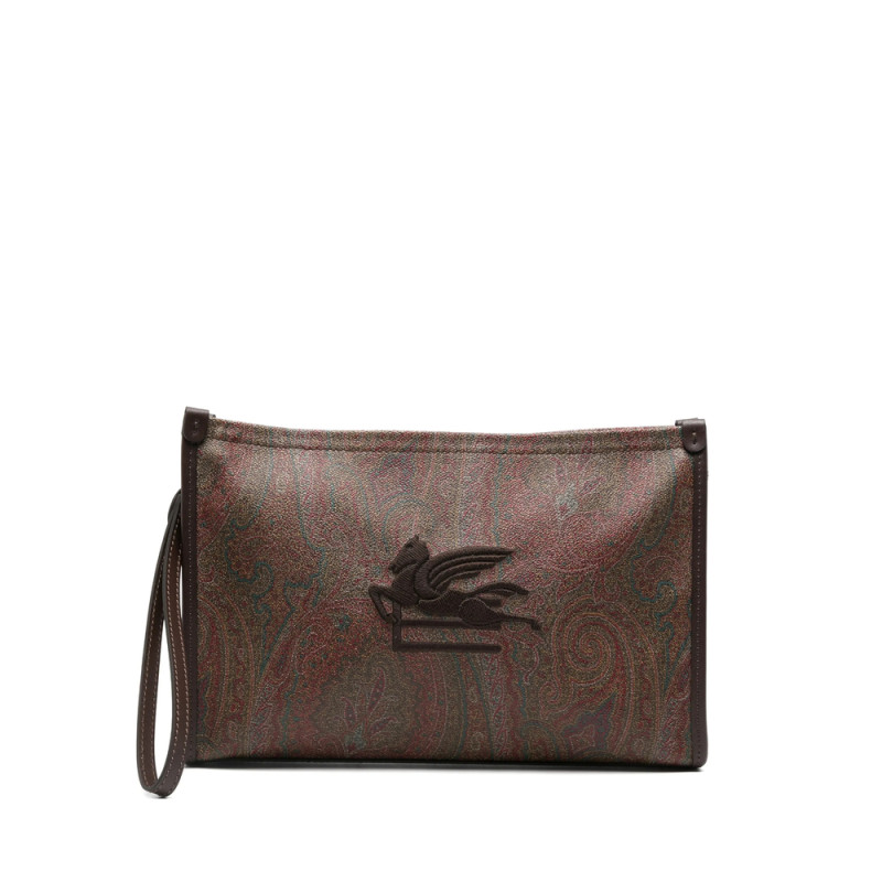 Etro Paisley Pegasus Cotton Clutch Bag