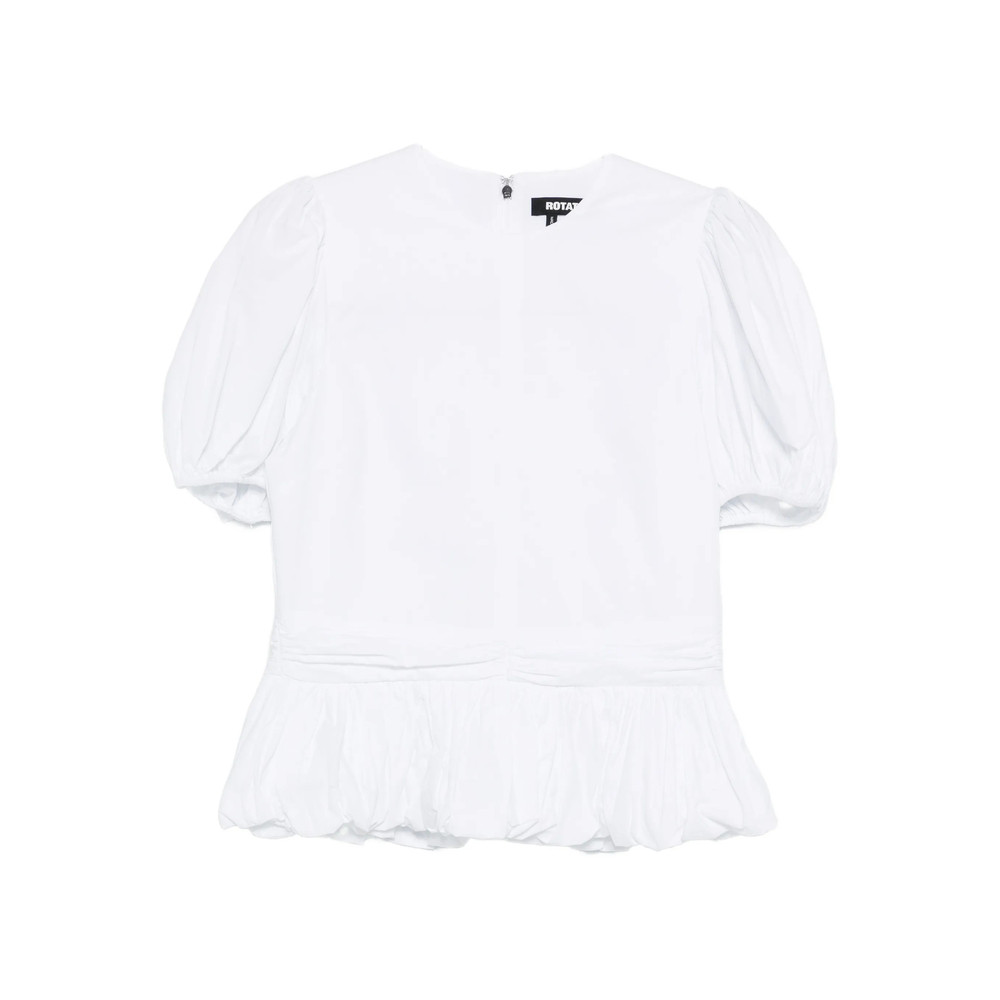 Rotate Puff-sleeves Peplum Top