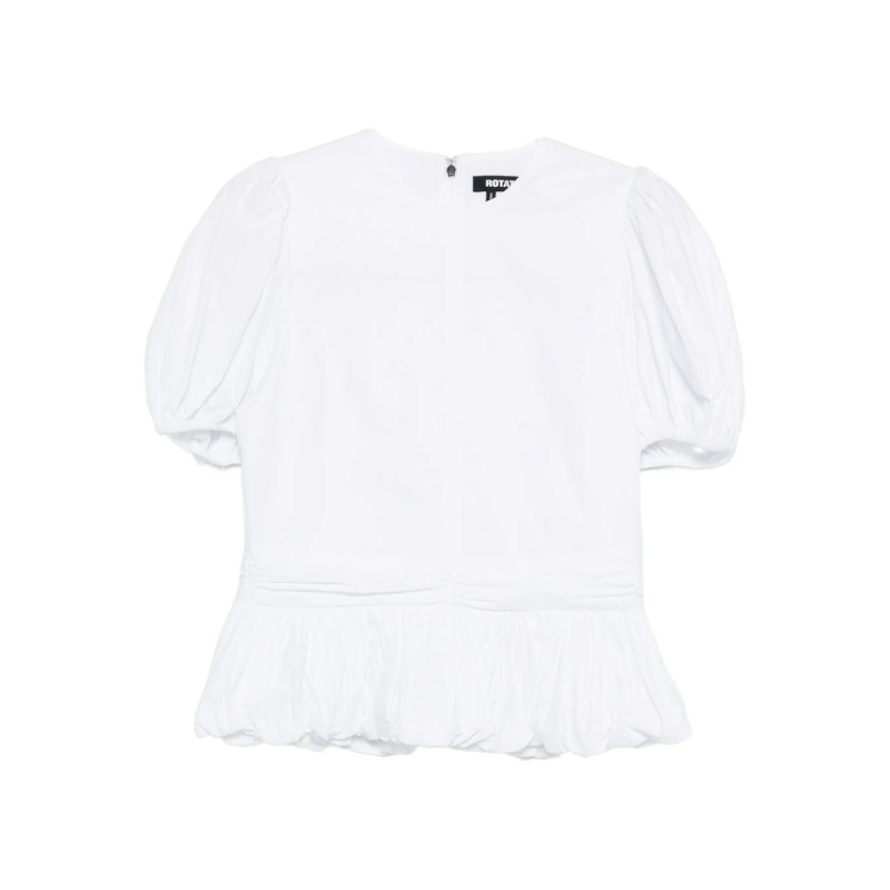 Rotate Puff-sleeves Peplum Top