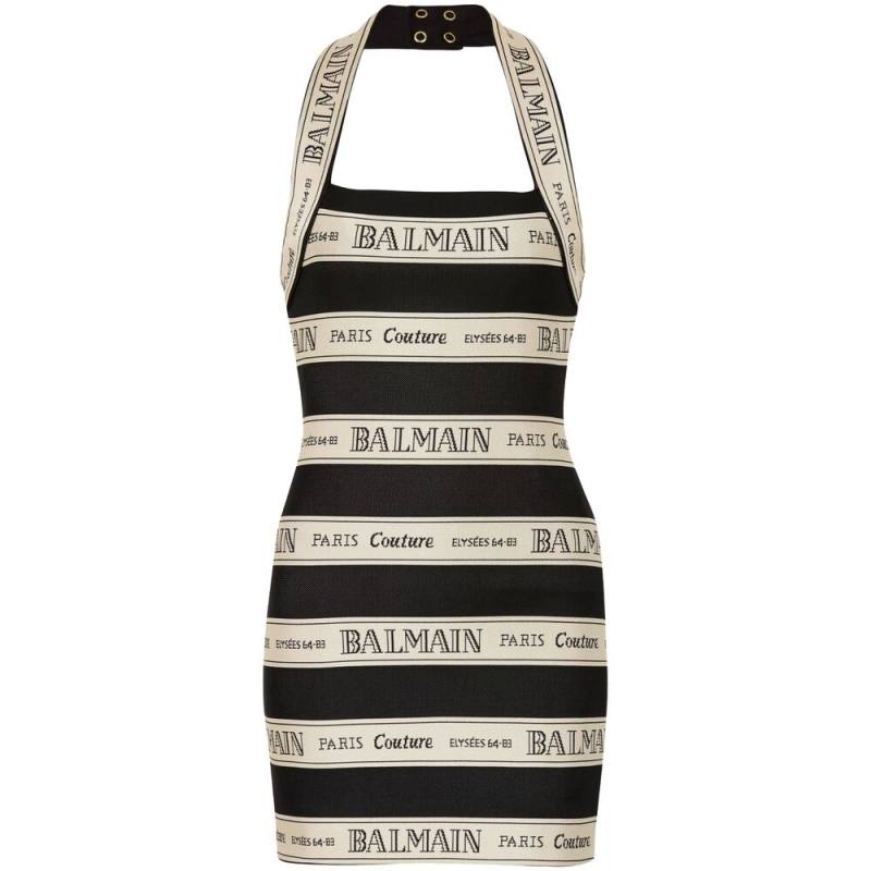 Balmain Logo-jacquard Mini Dress