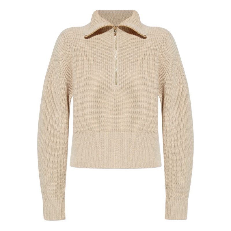 Max Mara Ribbed Zip-neck Sweater