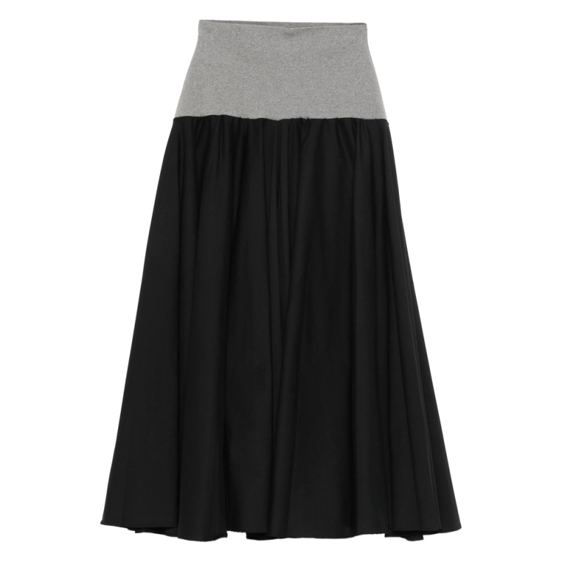 Gimaguas Two-tone Flared-hem Midi Skirt