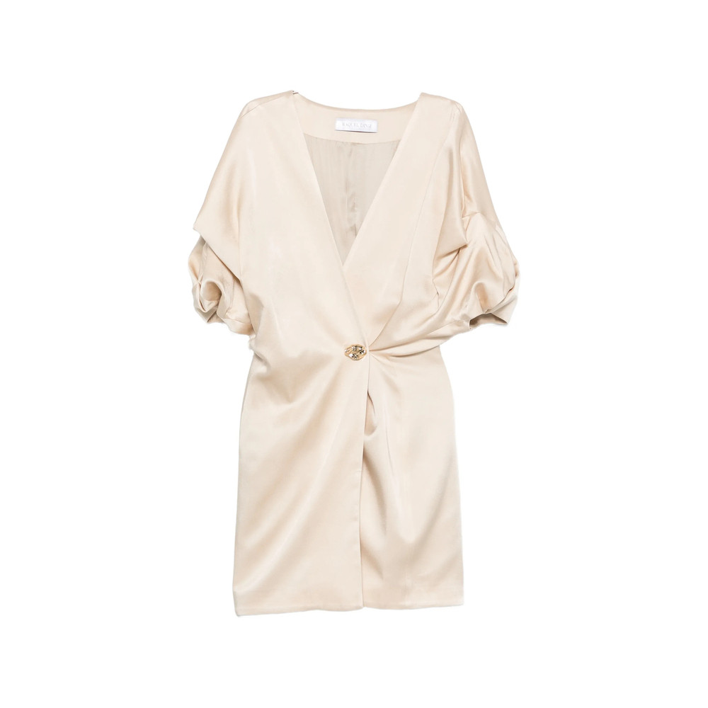 Raquel Diniz Anastasia Button-detail V-neck Mini Dress