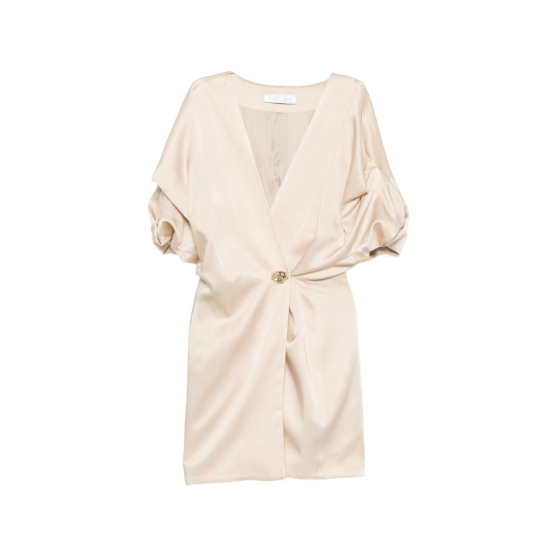 Raquel Diniz Anastasia Button-detail V-neck Mini Dress