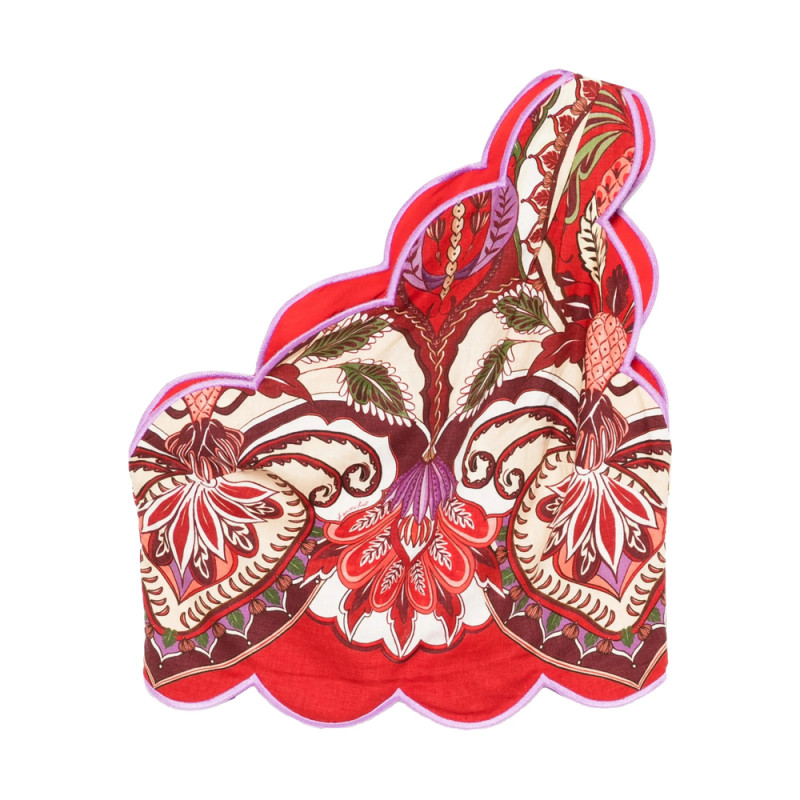 Farm Rio Scalloped Floral-print Top