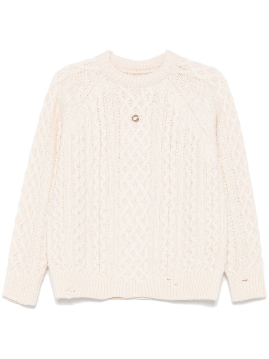 Aran-knit sweater