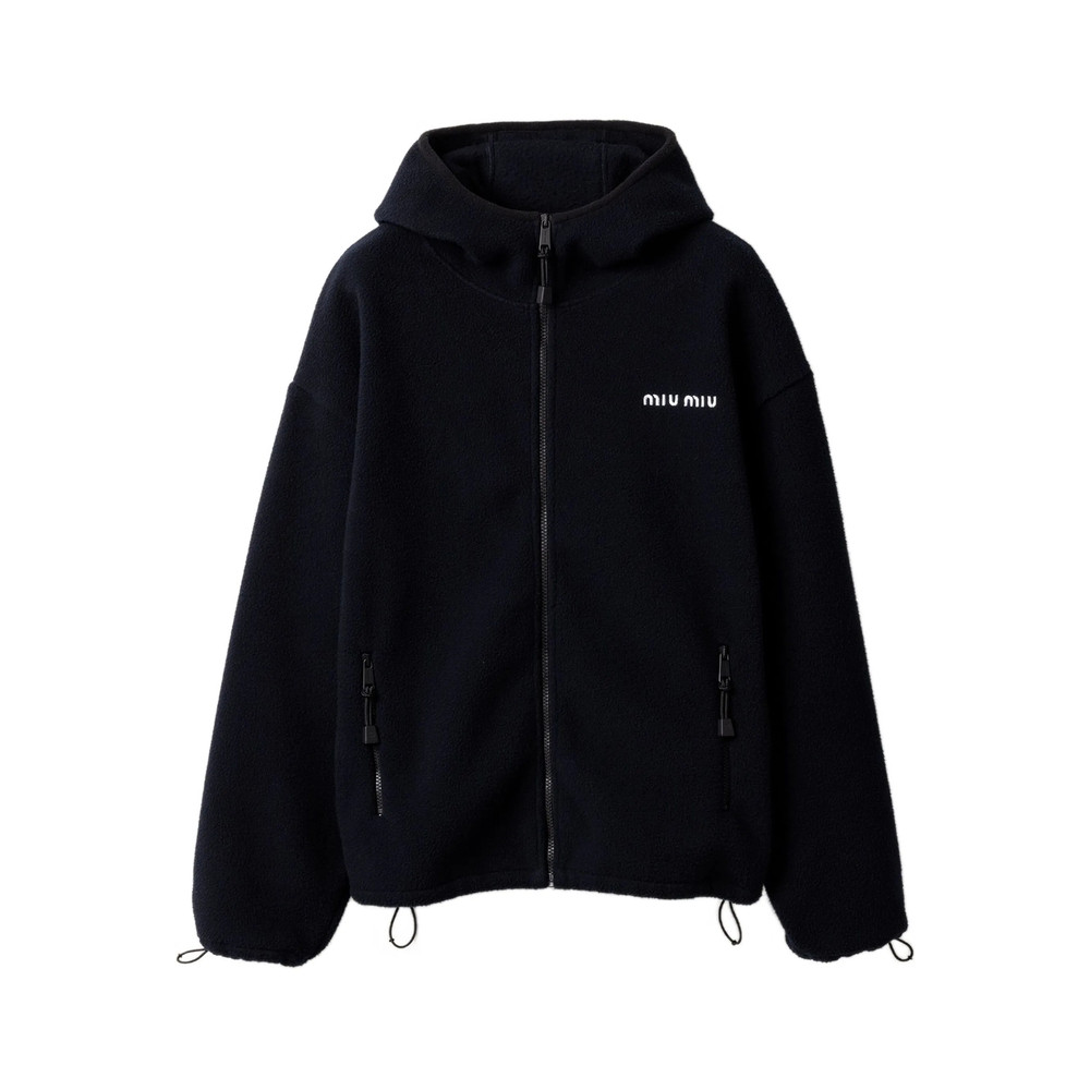 Miu Miu Cotton Fleece Zip-front Hoodie