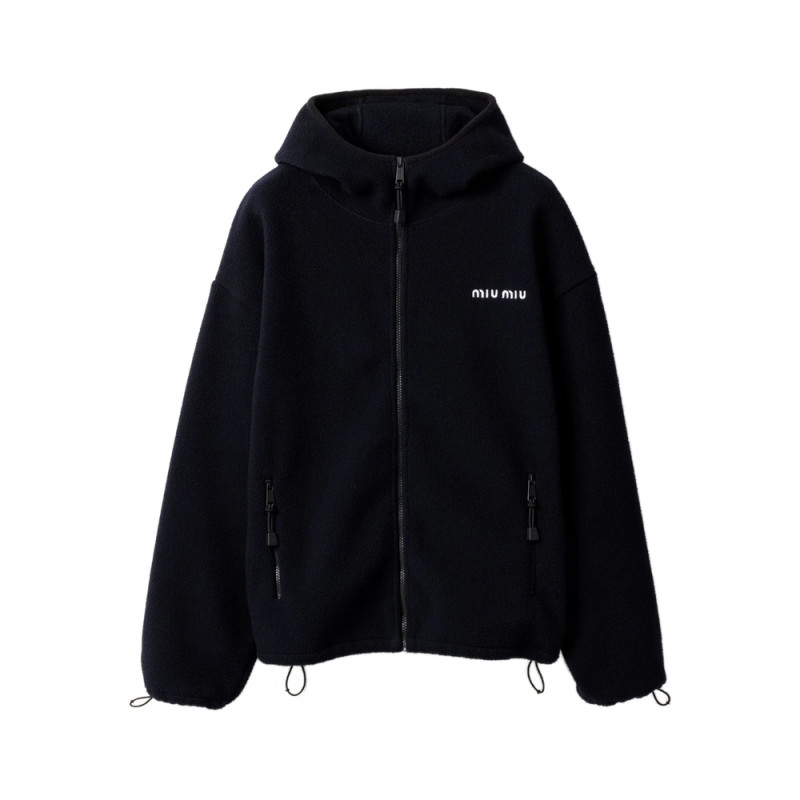 Miu Miu Cotton Fleece Zip-front Hoodie