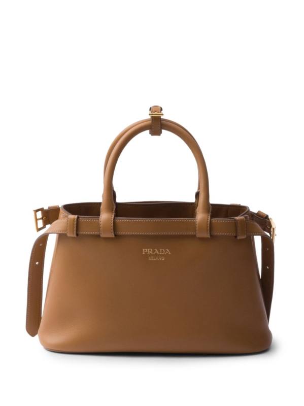 small belted leather two-way bag