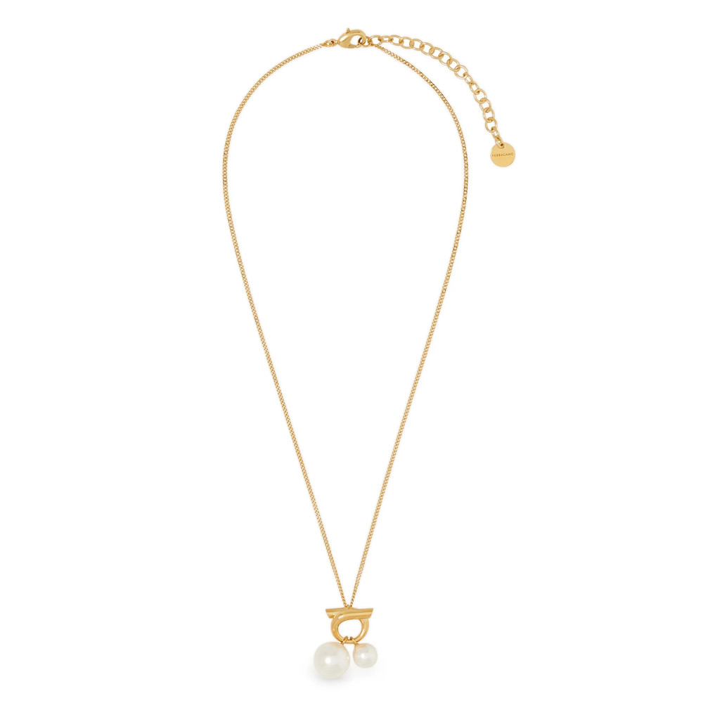 Ferragamo Double Pearl Necklace