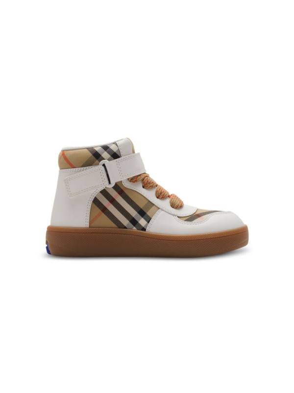 checkered high-top sneakers