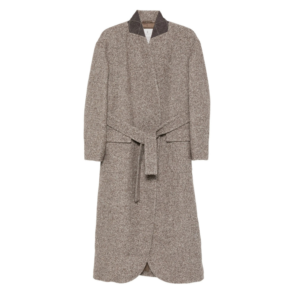 Brunello Cucinelli Belted Tweed Coat