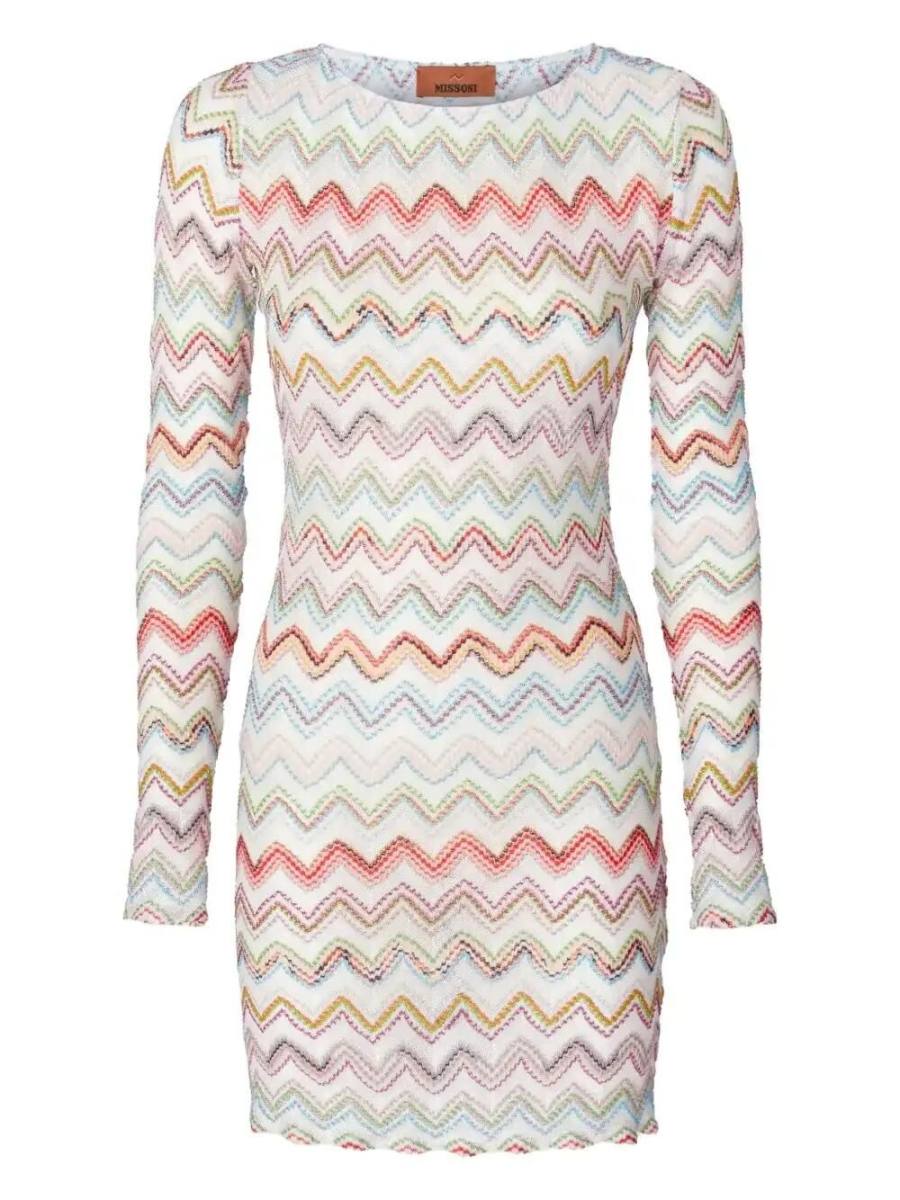 zigzag-woven mini dress