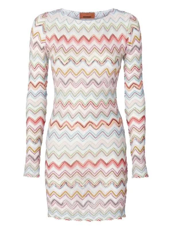 zigzag-woven mini dress