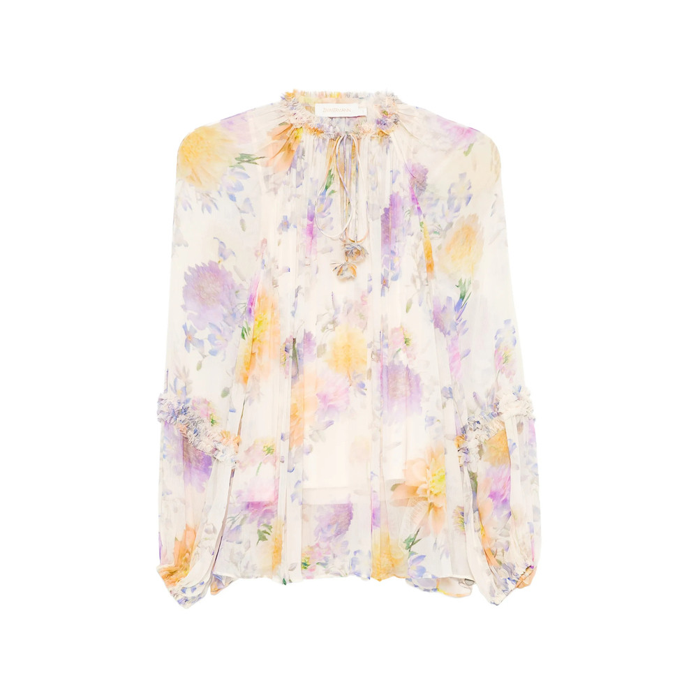 Zimmermann Luna Ruffled Floral Blouse