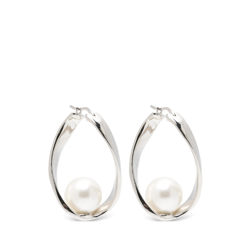 Dries Van Noten Pearl Hoop Earrings