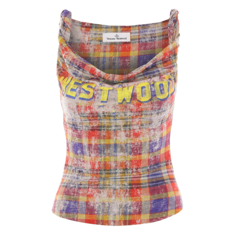 Vivienne Westwood Cowl-neck Plaid Top