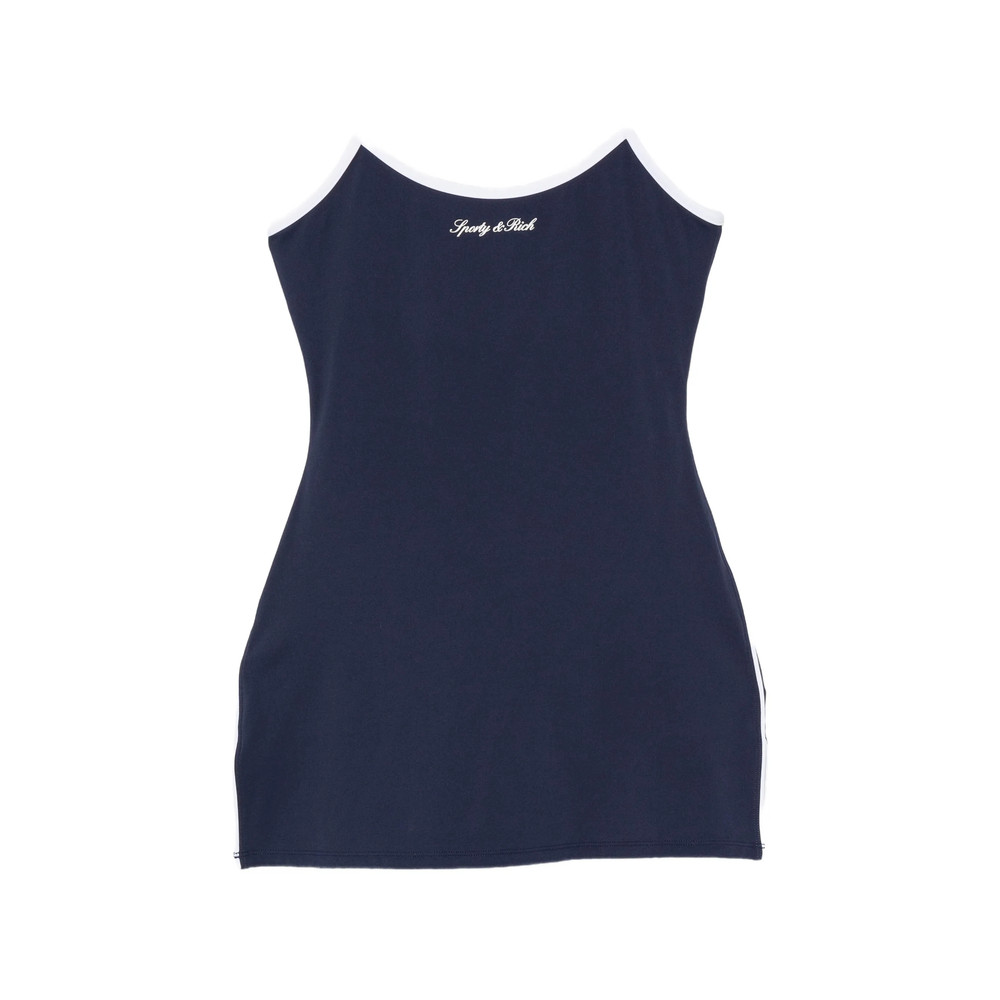 Sporty & Rich Logo-embroidered Contrast-trim Mini Dress