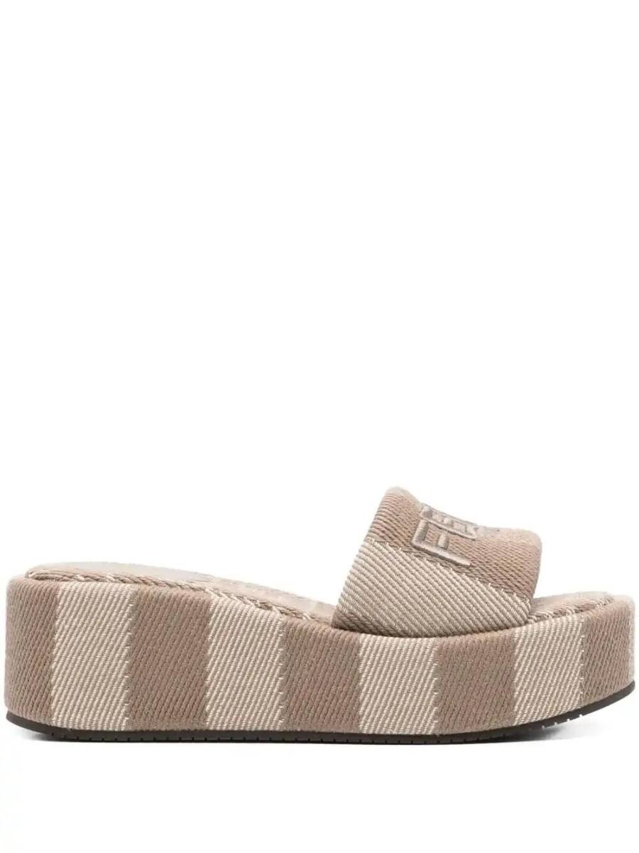 logo-embroidered slides