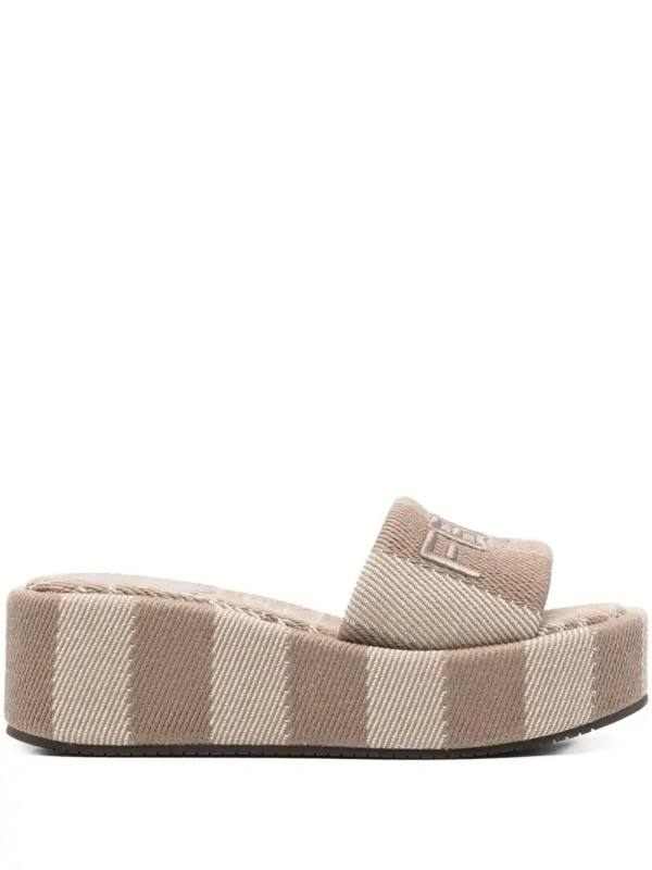 logo-embroidered slides