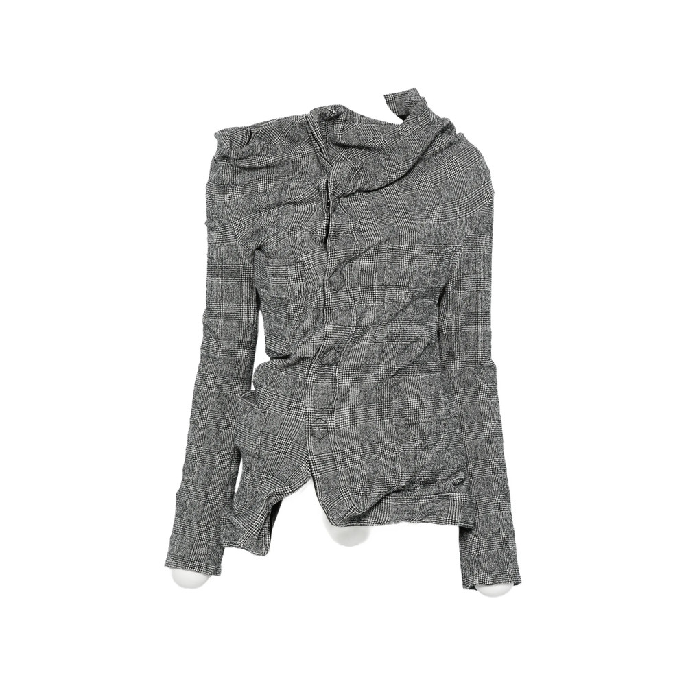 Junya Watanabe Check-pattern Draped Jacket