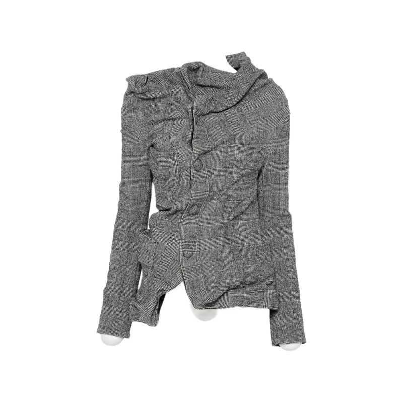 Junya Watanabe Check-pattern Draped Jacket