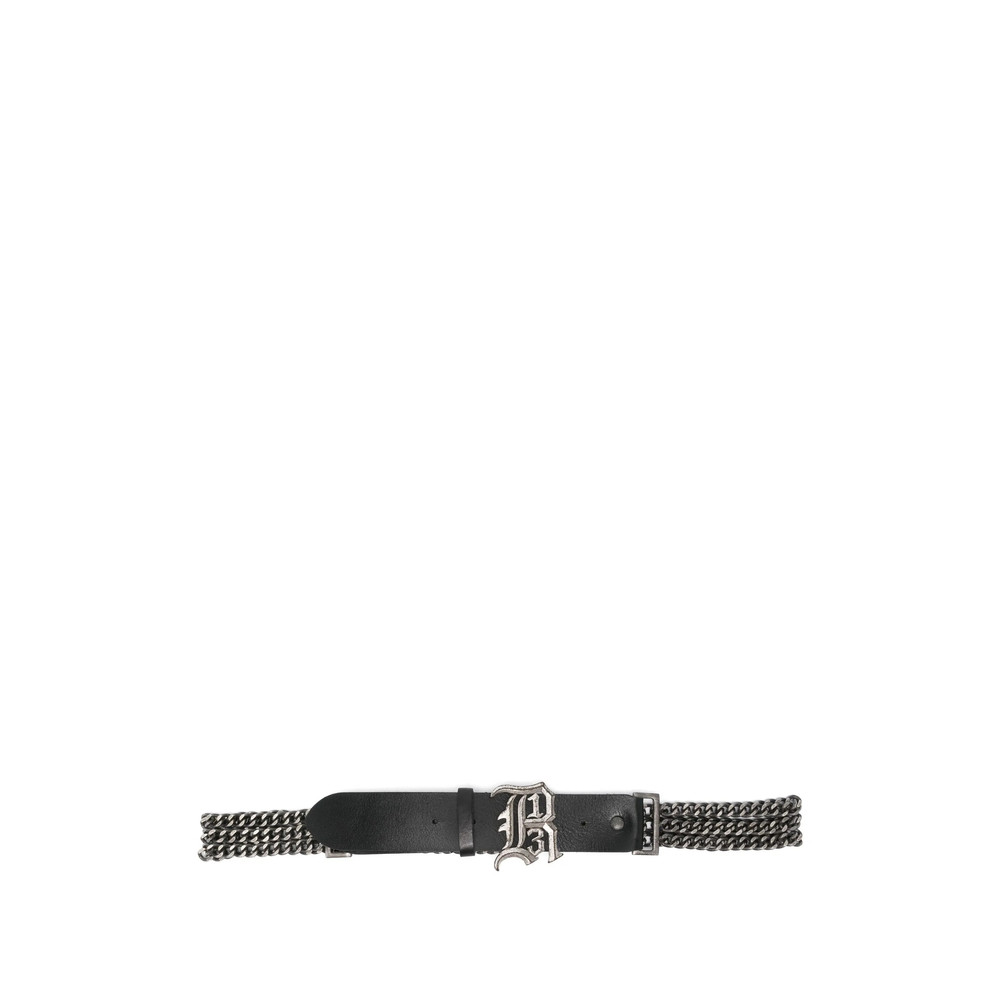 R13 Chain-detail Leather Belt