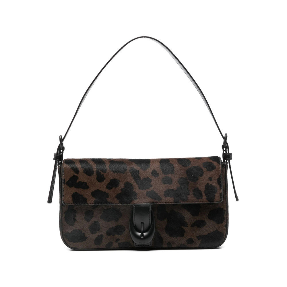 Staud Leopard-pattern Buckle-detail Shoulder Bag