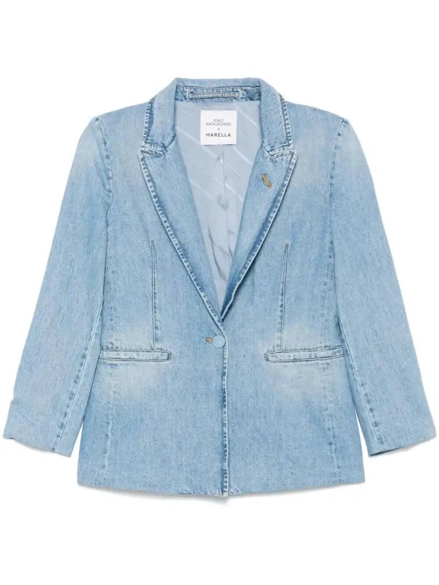 x Emily Ratajkowski Denim Blazer