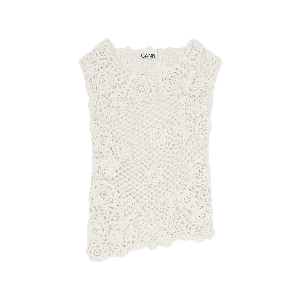 Ganni Floral Crochet Top