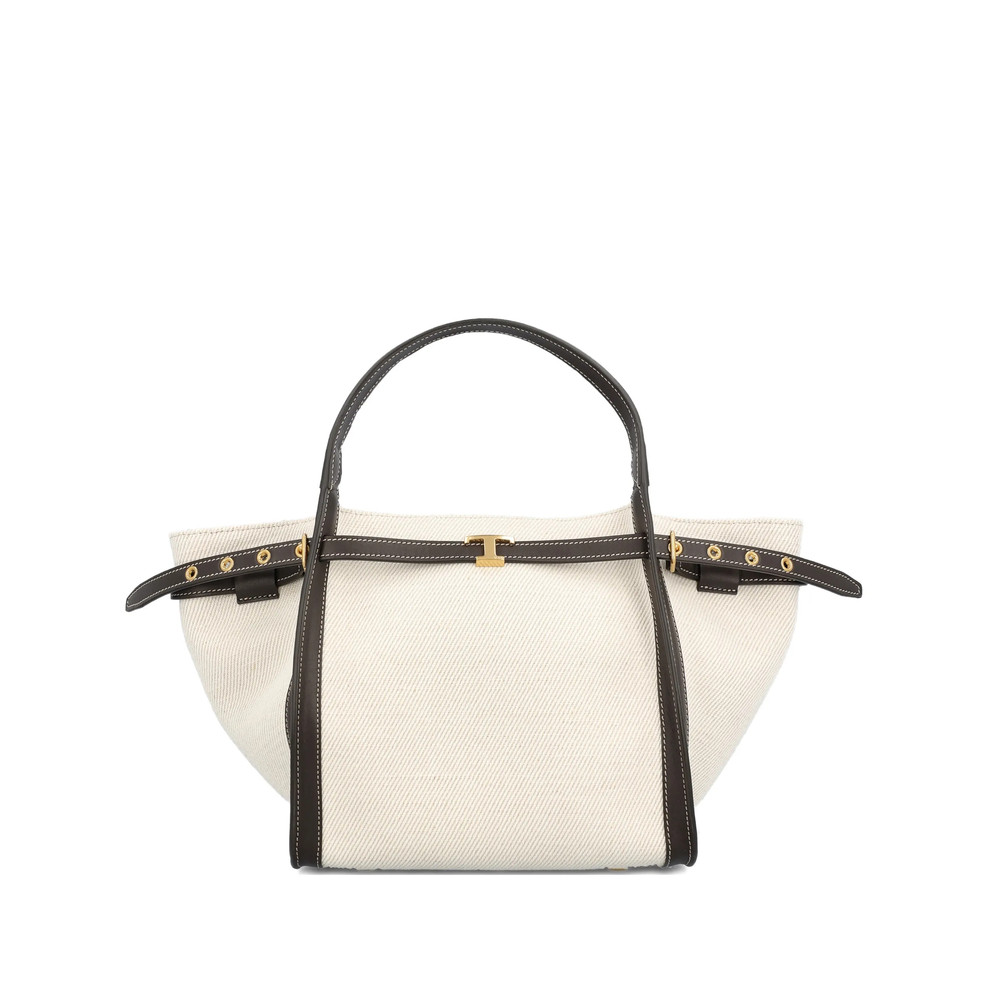 Tod's T Buckle Canvas Tote Bag