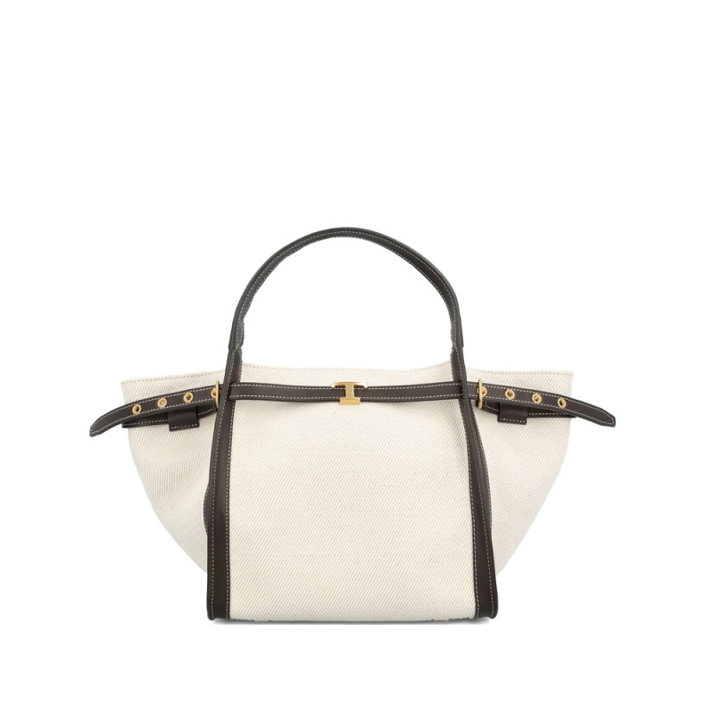 Tod's T Buckle Canvas Tote Bag