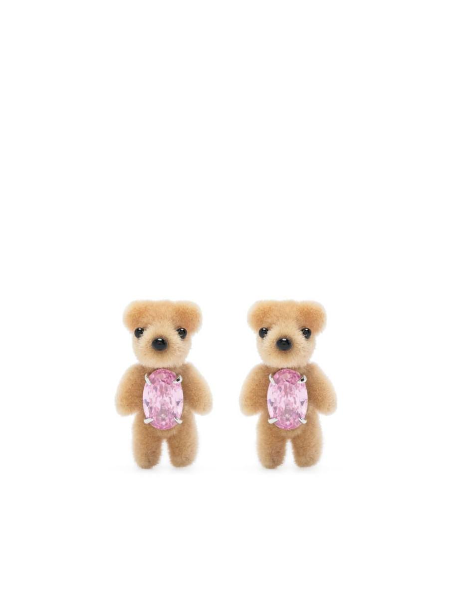 bear-motif earrings