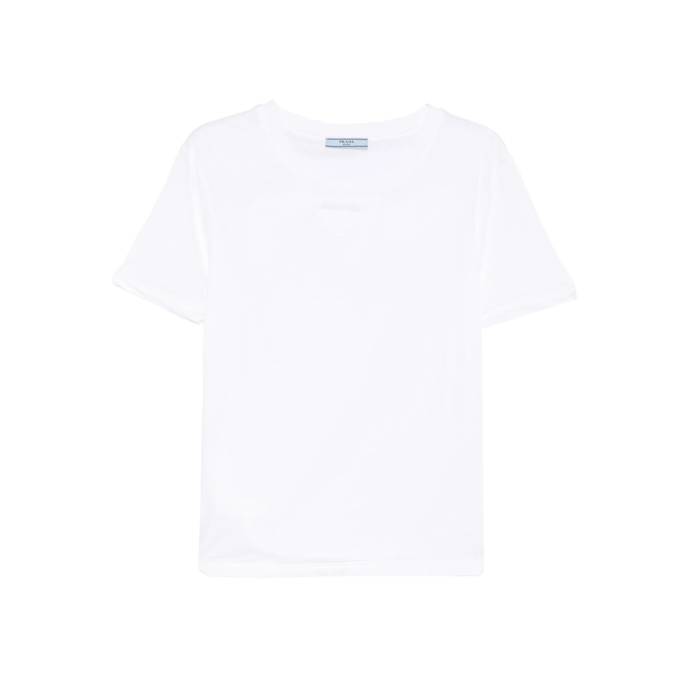 Prada Triangle Logo Jersey T-shirt