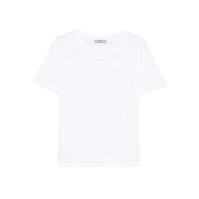 Prada Triangle Logo Jersey T-shirt