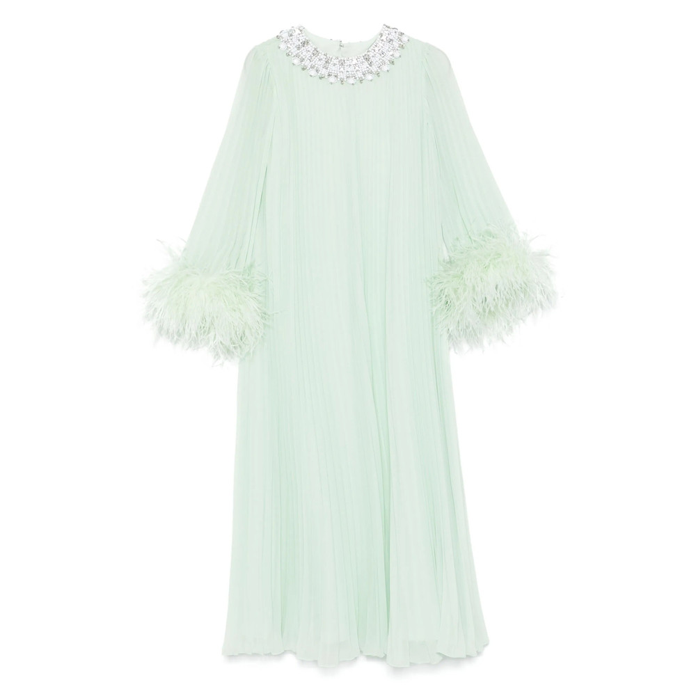 Self Portrait Feather-trim Chiffon Dress