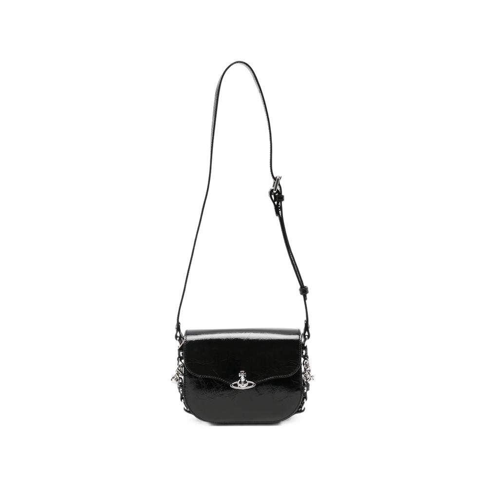 Vivienne Westwood Orb-plaque Crinkled-finish Shoulder Bag