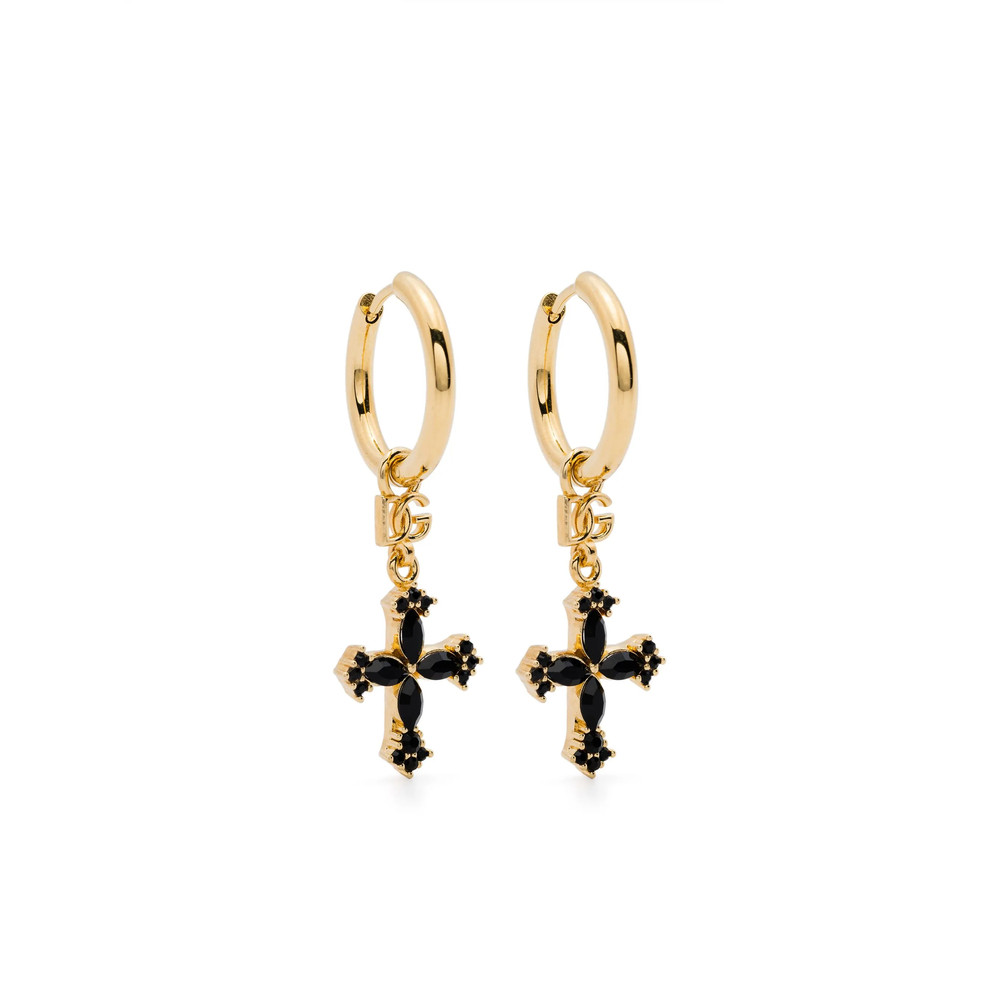 Dolce & Gabbana Cross-pendant Hoop Earrings