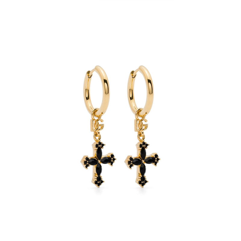 Dolce & Gabbana Cross-pendant Hoop Earrings